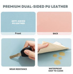 Picture of Mixshop Premium Leather Large Mouse/Desk Pad  Silver + Sky Blue 100 x 50cm