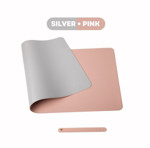 Picture of Mixshop Premium Leather Large Mouse/Desk Pad Silver + Pink 60 x 30cm