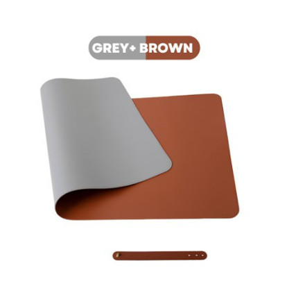 Picture of Mixshop Premium Leather Large Mouse/Desk Pad Grey + Brown 60 x 30cm