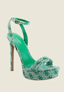 Picture of GUESS Clives Logo Ankle Strap Heels