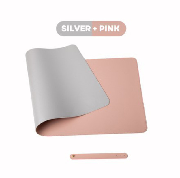 Picture of Mixshop Premium Leather Large Mouse/Desk Pad Silver + Pink 120 x 60cm