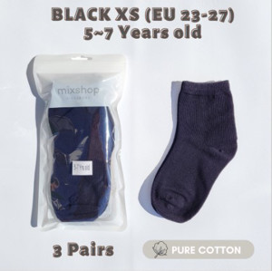 Picture of Mixshop Basic School Socks Black XS (EU 23-27) 5 -7 years old