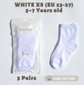 Picture of Mixshop Basic School Socks White XS (EU 23-27) 5 -7 years old