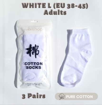 Picture of Mixshop Basic School Socks White L (EU 38-45)