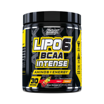 Picture of Nutrex Lipo 6 BCAA Fruit Punch 1x1 30 serving net WT 9.15oz (259.5g)