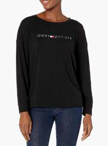 Picture of TOMMY HILFIGER - Womens Long Sleeve Drop Shoulder Logo Tee