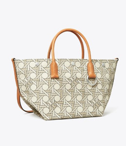 Picture of TORY BURCH SMALL CANVAS BASKETWEAVE TOTE