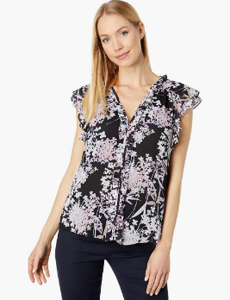 Picture of TOMMY HILFIGER Floral V-Neck Ruffle Blouse