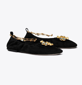 Picture of TORY BURCH BRUTALIST ANKLE CHAIN BALLET