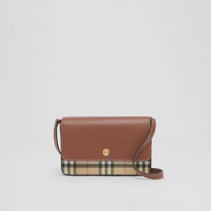 Picture of BURBERRY Mini Vintage Check and Leather Note Bag