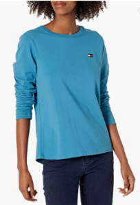Picture of TOMMY HILFIGER - Womens Long Sleeve Crew Neck Logo Tee