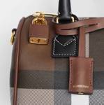 Picture of BURBERRY Check and Leather Mini Bowling Bag