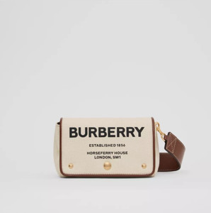 Picture of BURBERRY Horseferry Print Cotton Canvas Small Crossbody Bag