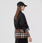 Picture of BURBERRY Check and Leather Medium Bowling Bag