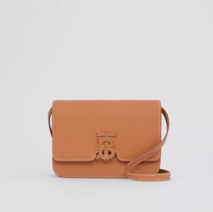 Picture of BURBERRY Topstitched Grainy Leather Small TB Bag