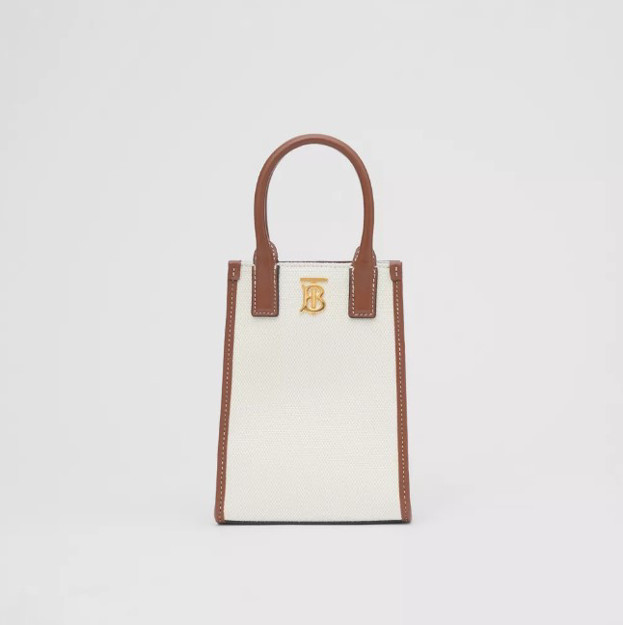 Picture of BURBERRY Canvas and Leather Micro Frances Tote