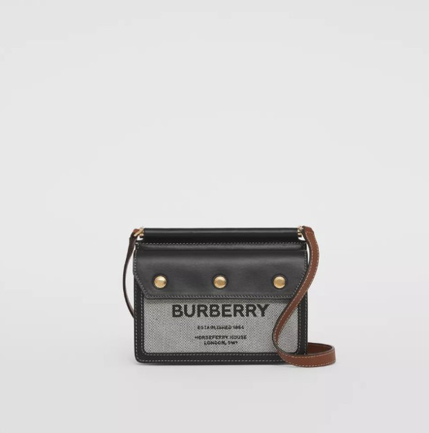 Paloma. BURBERRY Mini Horseferry Print Title Bag with Pocket Detail