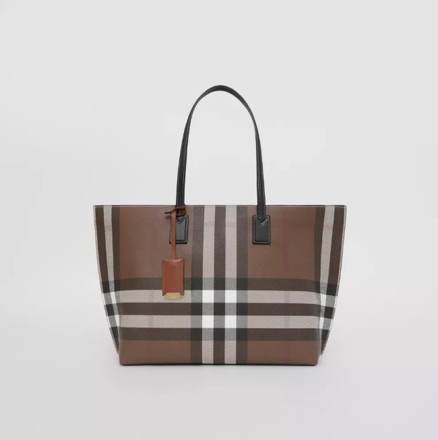 Picture of BURBERRY Check and Leather Medium Tote