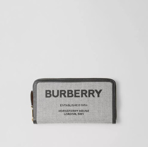 Picture of BURBERRY Horseferry Print Canvas and Leather Ziparound Wallet