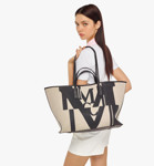 Picture of MCM Medium Aren Shopper in Logo Glitch Canvas