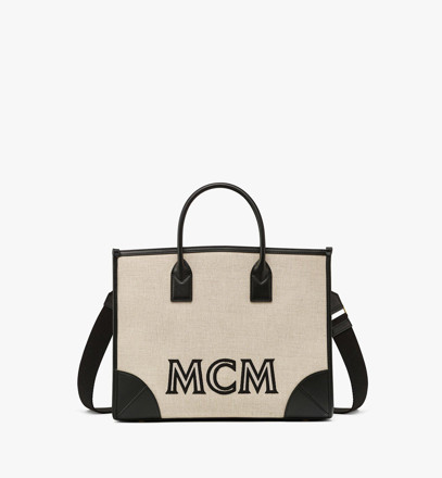 Picture of MCM Large München Tote in Italian Canvas