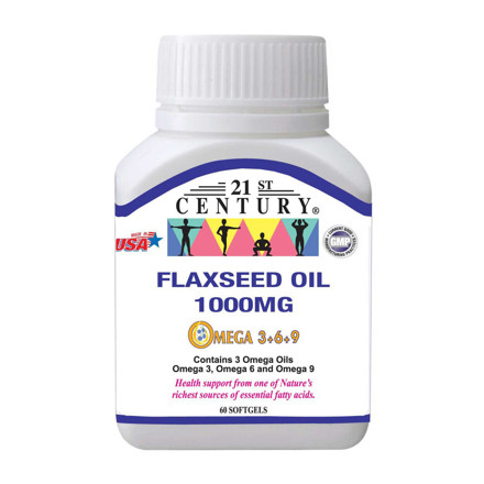 Picture of 21st Century Flaxseed Oil Omega 3+6+9 1000mg 30's