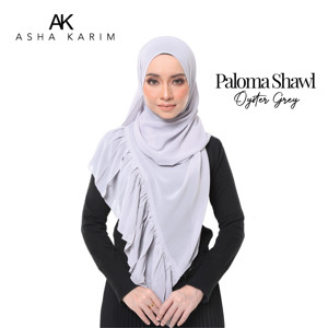 Picture of Asha Karim Paloma Shawl Oyster Grey