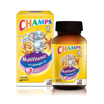 Picture of Champs Multivitamin Plus Omega-3 Fruity Flavour 60'S