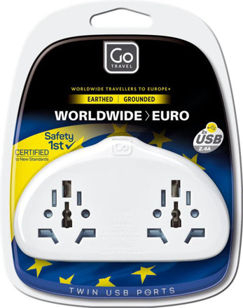 Picture of Go Travel Adapter World Duo To Eu Usb