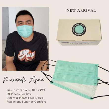 Picture of Mixshop Disposable Face Mask 3-ply Adult Morandi Aqua 50's #1232