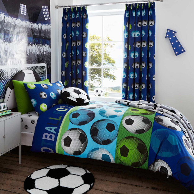 Picture of Catherine Lansfield Football Double Duvet Cover Set Blue