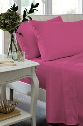 Picture of Catherine Lansfield Non Iron Percale Double Fitted Sheet Hot Pink