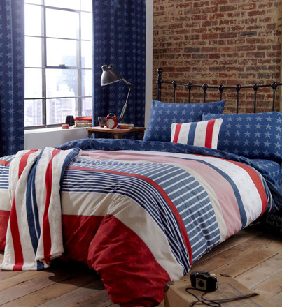 Picture of Catherine Lansfield Stars and Stripes Double Duvet Set Multi