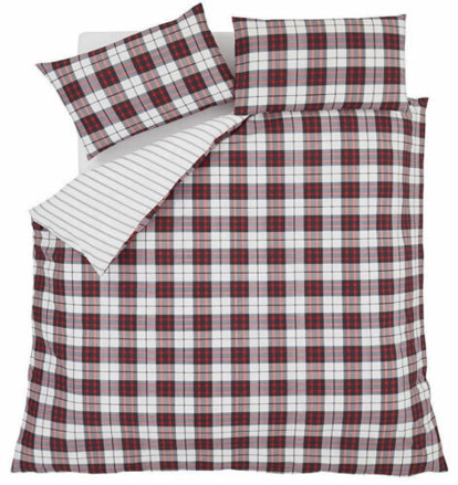 Picture of Catherine Lansfield Tartan Stripe Single Fitted Sheet Red