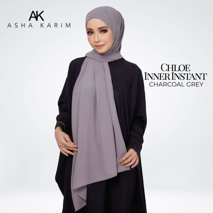 Picture of Asha Karim Chloe Inner Instant Shawl Charcoal Grey