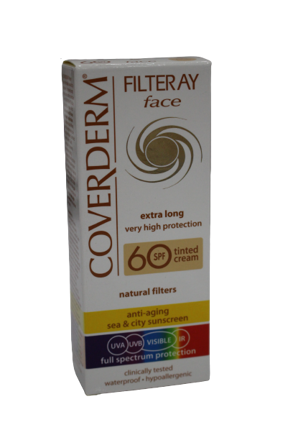 Picture of Coverderm Filteray Face SPF60 Anti Aging Sea & City Sunscreen Tinted 50ml Light Beige