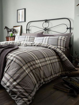 Picture of Catherine Lansfield Kelso Single Duvet Set Charcoal