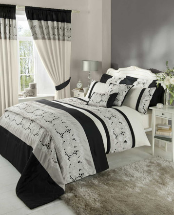 Picture of Catherine Lansfield Isadora Black Duvet Quilt Cover Set