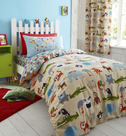 Picture of Catherine Lansfield Animal Single Quilt Set Multi