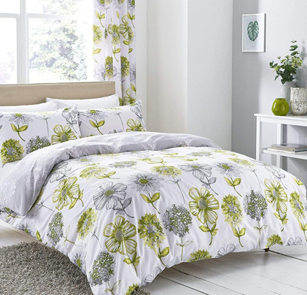 Picture of Catherine Lansfield Banbury Floral Single Duvet Set Green