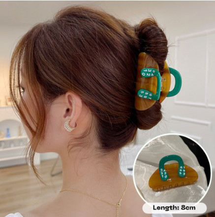 Picture of Mixshop Premium Fashion/ Duckbill Hair Clip #1425 Green Number Clip