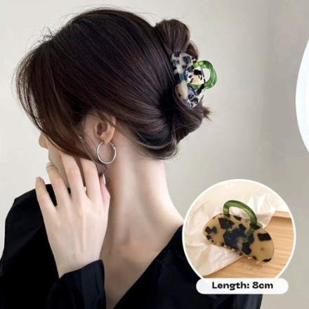 Picture of Mixshop Premium Fashion/ Duckbill Hair Clip #1426 Green Leopard Clip