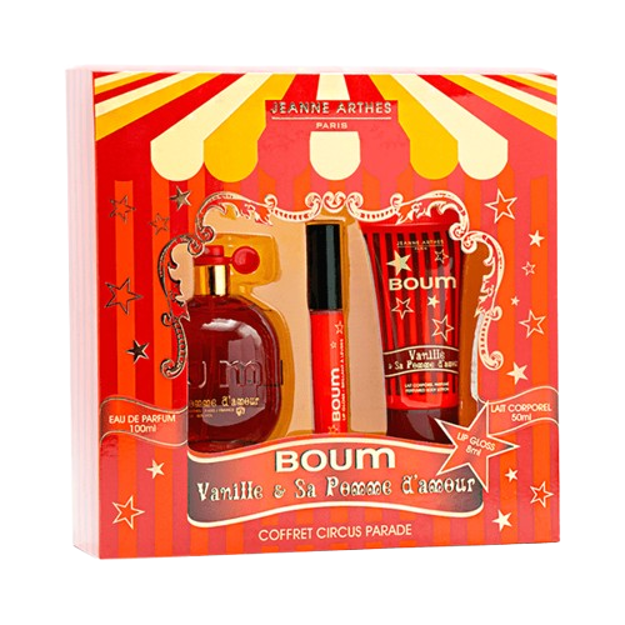 Picture of Jeanne Arthes Boum Vanille & Sa Pomme D'Amour 100ml + Body Lotion 50ml +  Lip Gloss 8ml  Coffret